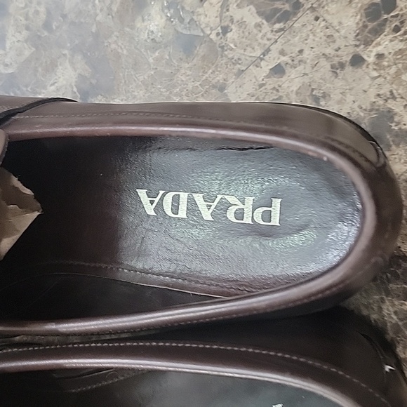 PRADA Brown Genuine Leather Men's Loafer's 8.5 - Picture 4 of 9